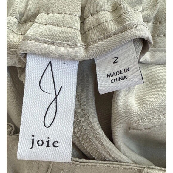 Women’s Joie Gold Khaki Dress Silky Cargo Jogger Pants - Size 2 - Picture 3 of 6